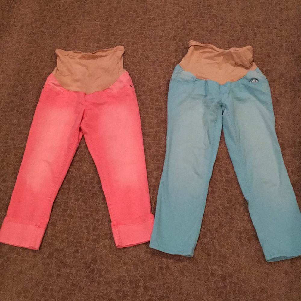 👖 Motherhood Maternity colorful cropped skinny 👖